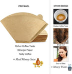 Pro Mael Cone Coffee Filters #4, Number 4 Coffee Filter 8-12 Cup for Drip Coffee Maker, Unbleached Natural (100, #4)
