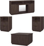 4-Piece Fluted Living Room Set Includes 31.5" Fluted Lift Top Coffee Table by PATIOCHIC