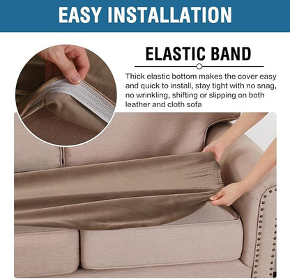 H.VERSAILTEX Velvet Stretch Individual Couch Cushion Cover Plush Slipcover - Image 4