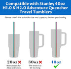 Tomorotec 8PCS Stainless Steel Straws for Stanley Tumbler 40oz, 12" Metal Straws for Stanley Cup with Brush, Reusable Drinking Straws for Smoothies, Milkshakes, Dishwasher Safe & BPA-Free (Iridescent)