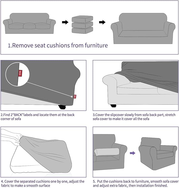 ZNSAYOTX 2 Piece Chair Covers for Living Room - Image 7
