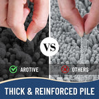 Arotive Luxury Chenille Bathroom Rug Mat, Extra Soft Thick Absorbent Shaggy Bath Rugs, Non-Slip Machine Wash Dry, Plush Bath Mats for Bathroom, Shower and Tub, 45x27, Dark Grey