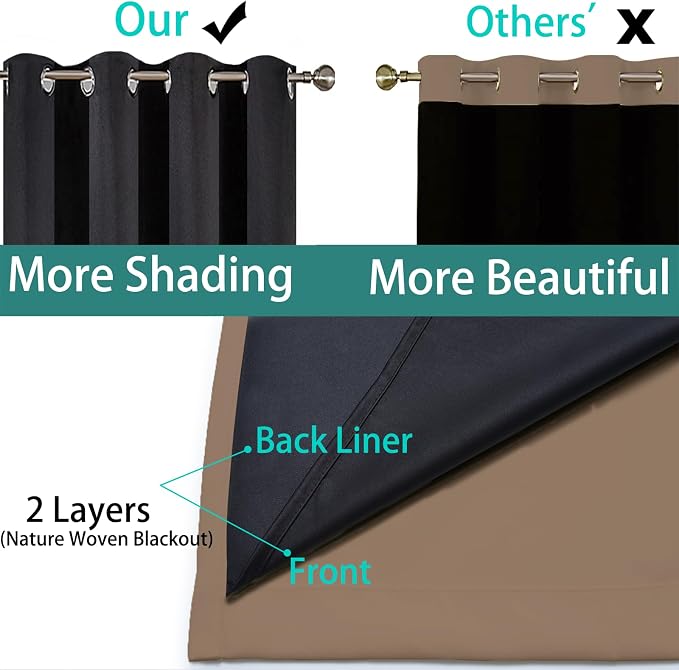 Yakamok Khaki Blackout Curtains 84 Inches Long - Image 6