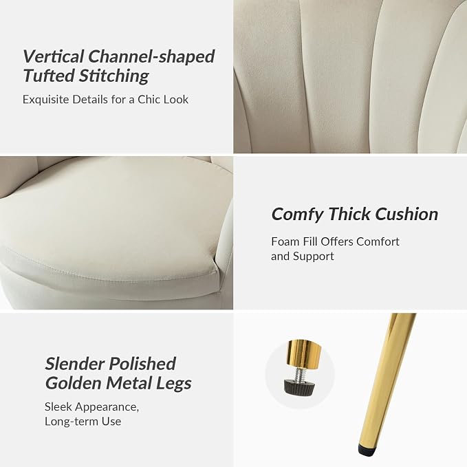 HULALA HOME Modern Velvet Accent Chairs Set of 2 - Image 6