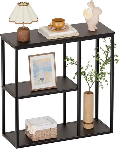 WOHOMO Console Table, 31.5'' x 31.5'' Black Industrial Sofa Table by WOHOMO