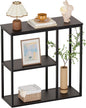 WOHOMO Console Table, 31.5'' x 31.5'' Black Industrial Sofa Table by WOHOMO