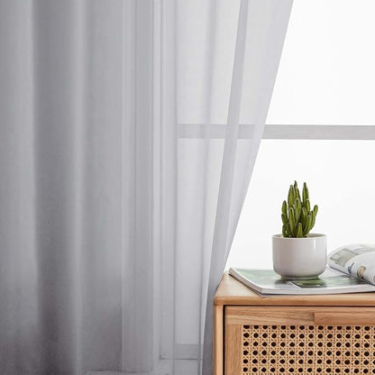 Light Grey Valances for Windows, Light Grey Sheer Curtains 14 Inch Length 2 - Image 7