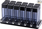 Normcore Single Dose Coffee Bean Storage Containers - 12 Tubes Espresso Bean Cellars with Stand & Hopper - One-Way Exhaust Valve - Capacity 25-28g - Lt Smoke Grey