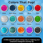 Blue Edible Glitter for Drinks Bulk Edible Glitter for Cakes Drink Brew Glitter, Blue Edible Glitter Cake Decorations Edible Blue Glitter Edible Glitter for Strawberries Cocktail