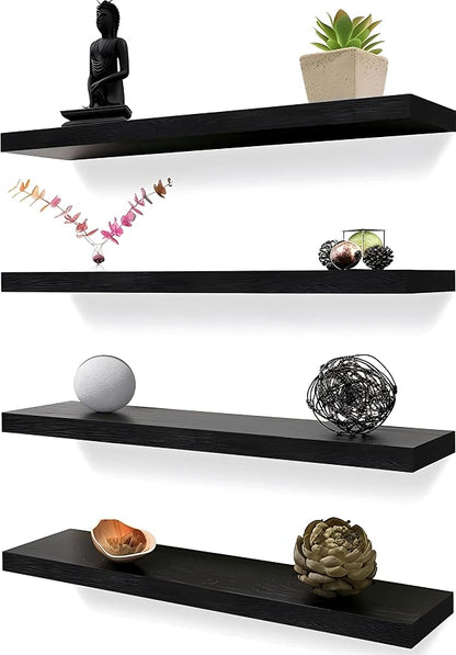 YYWUOJJ Wood Floating Shelves for Wall Decor, Rustic Wall Shelves for Bedroom by YYWUOJJ
