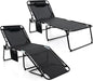 GYMAX Lounge Chair for Outside, 440lbs 27” Oversize Folding Beach Tanning by GYMAX