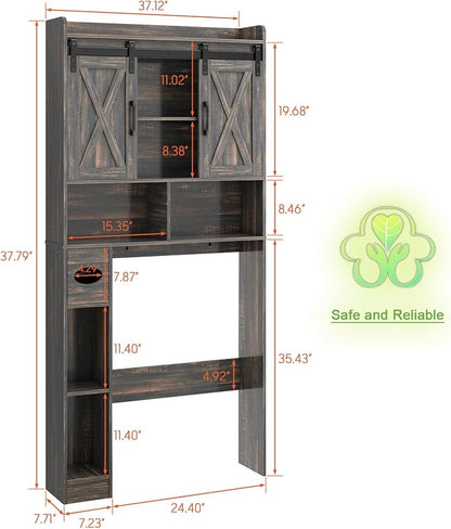 Vabches Over The Toilet Storage Cabinet, Farmhouse Storage Cabinet Over Toilet - Image 2