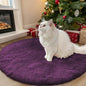 OLANLY Dark Purple Round Rugs for Bedroom by OLANLY