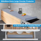 AECHY Extra Large Silicone Mat 78.74”x19.69”x0.08”, Multipurpose Silicone Mat Thick Heat Resistant Mat Shipped Rolled Up Kitchen Counter Mat Waterproof Silicone Mats for Kitchen Counter Dark Gray