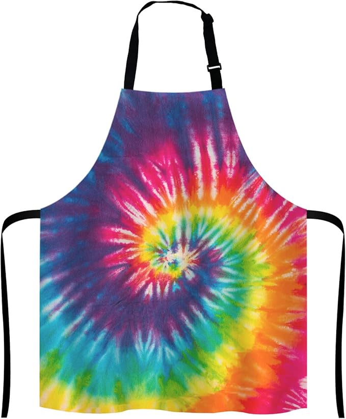 Tie Dye Kitchen Cooking BBQ Chef Apron,Funny Apron for Men, Women - Dad Presents, Presents for Men - Birthday, Mothers Day Presents for Mom, Wife, Husband, Brother, Friends