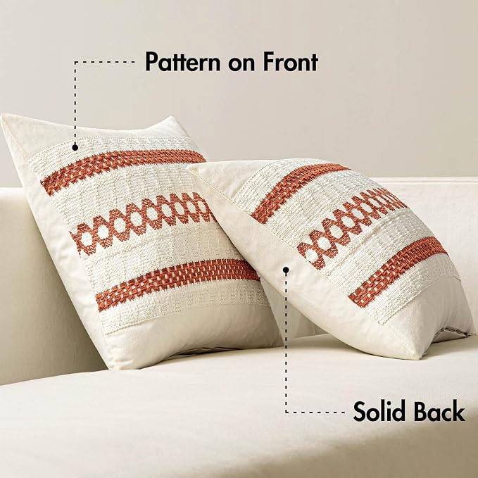 MIULEE Set of 2 Fall Burnt Orange Decorative Pillow Covers 20x20 | Farmhouse - Image 6