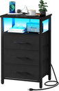 Yoobure Night Stand with Charging Station, 16 Colors LED Nightstand with USB by Yoobure