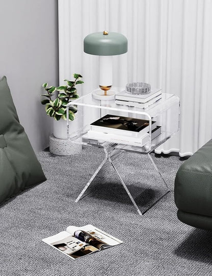 Acrylic Nightstand Side Table Modern Design Clear Home Decor Display End Table - Image 8