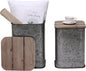 Rustic Storage Ottoman Seat Stool, Farmhouse Accent Side Table, Antique by Unknown