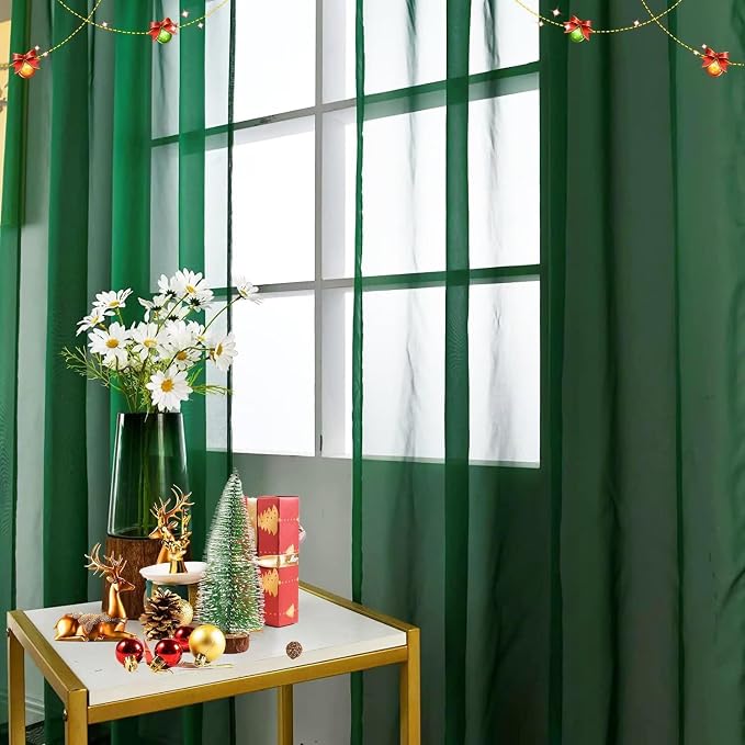 SpaceDresser Sheer Voile Window Treatment Rod Pocket Curtain Panels - Image 8
