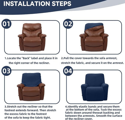 Cupuamon Recliner Chair Covers, Lazy Boy Recliner Covers Stretch Reclining - Image 6