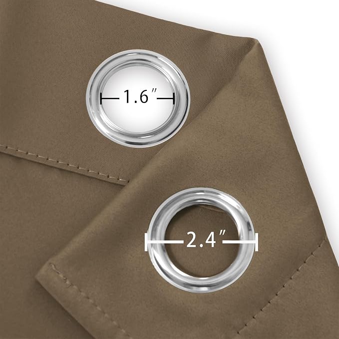 Blackout Curtains 52 x 84 inches Long Brown Curtains Set of 2 Panels Thermal - Image 5
