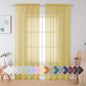 Simplebrand Yellow Sheer Curtains 84 Inches Long, Light Filtering Rod Pocket by Simplebrand