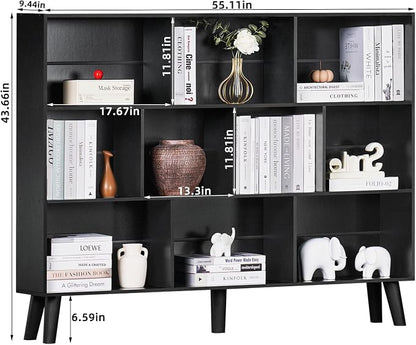 YAHARBO 10 Cube Large Bookshelf, 3 Tier Bookcase - Image 3