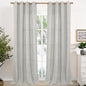Extra Long Grey Linen Semi Sheer Curtains 102 Inch Length 2 Panels | Light by YoungsTex