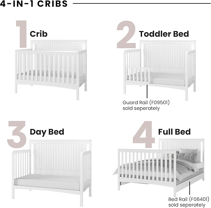 Child Craft Scout 4-in-1 Convertible Baby Crib Nursery Furniture Set - Image 3