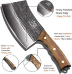 BLADESMITH 7" Chinese Chef Cleaver Knife – Forged High Carbon Steel, Professional Butcher Knife, Lightweight Design for Effortless Chopping, Full Tang with Pearwood Handle – 2024 Kitchen Gifts