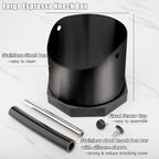 Coffee Knock Box, Large Capacity Espresso Knock Box with Non-Slip Base, Coffee Measuring Cup, Coffee Puck Knock Box Stainless Steel for Espresso Machine Coffee Grounds (Black)