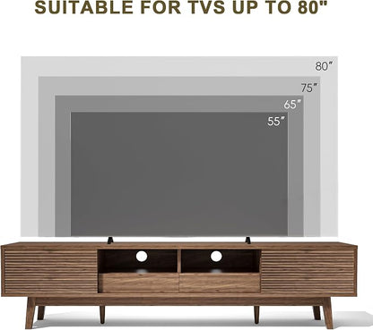 MU 70 Inch TV Stand for TVs up to 80 Inch, Mid Century Modern TV Console - Image 7