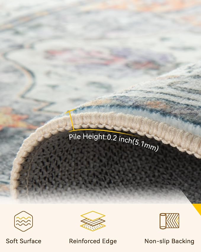 RELEANY Washable Area Rug, Small 2'6"x4', Water Repellent, Pet Friendly - Image 3