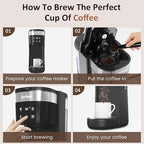 SUNVIVI Iced Coffee Maker, Single Serve Coffee Maker with 3 Brewing Options for K Cup Pod or Ground Coffee, 30oz Removable Water Reservoir & Reusable Filter, Ideal for Home & Office, Black