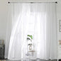 Extra Long White Sheer Curtains 144 inch 2 Panels Set, Translucent Backdrop by OWENIE