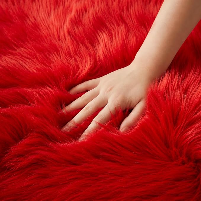 EasyJoy Ultra Soft Faux Fur Rug Fluffy Sheepskin Rug - Image 7