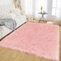 Latepis 5x7 Pink Fluffy Rug for Living Room Faux Sheepskin Fur Rugs Washable by Latepis