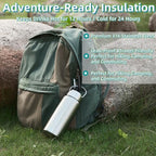 Vacuum Insulated Stainless Steel Water Bottle with Tea Infuser - Wide Mouth,BPA-Free, Leak- Proof,Keeps Cold 24H/ Hot 12H- Ideal for Travel,Office, Gym (17oz)