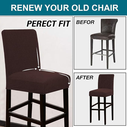 Turquoize Stretch Bar Stool Cover Counter Stool Pub Chair Slipcover - Image 5