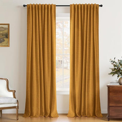 INOVADAY 100% Blackout Linen Curtains by INOVADAY