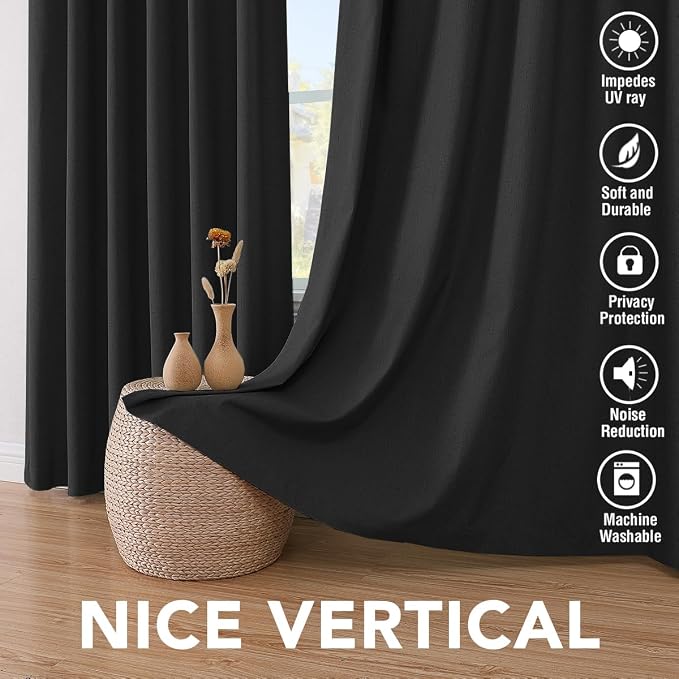 H.VERSAILTEX Bedroom Curtains Blackout Linen Blackout Curtains 84 Inches Long - Image 7
