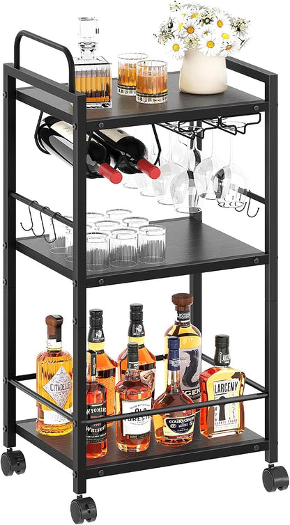 Bar Cart for The Home, 3 Tier Kitchen Carts by VANTIMO