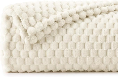 BEDELITE Cream Throw Blanket for Couch, Soft Cozy Gifts for Women, 50 * 60 | 3D - Image 2