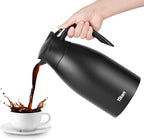 Tiken 68 Oz Thermal Coffee Carafe, Stainless Steel Insulated Vacuum Coffee Carafes For Keeping Hot, 2 Liter Beverage Dispenser (Starry Black)