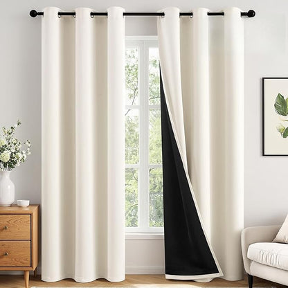 MIULEE Cream 100% Blackout Curtains by MIULEE