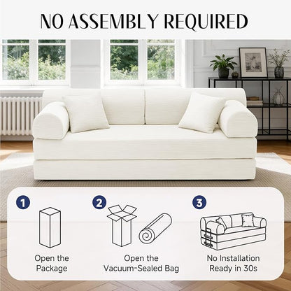 79'' Convertible Sofa Bed, 6 in 1 Folding Floor Futon Couch Sleeper - Image 7