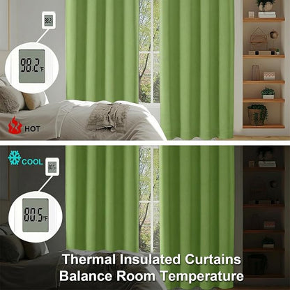 Simplebrand Ava Lime Short Blackout Curtains - Image 6