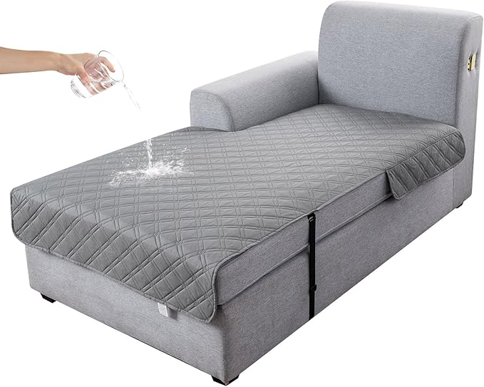 Genina L Shape Couch Cover, Sectional Couch Chaise Covers, Waterproof Washable by Genina