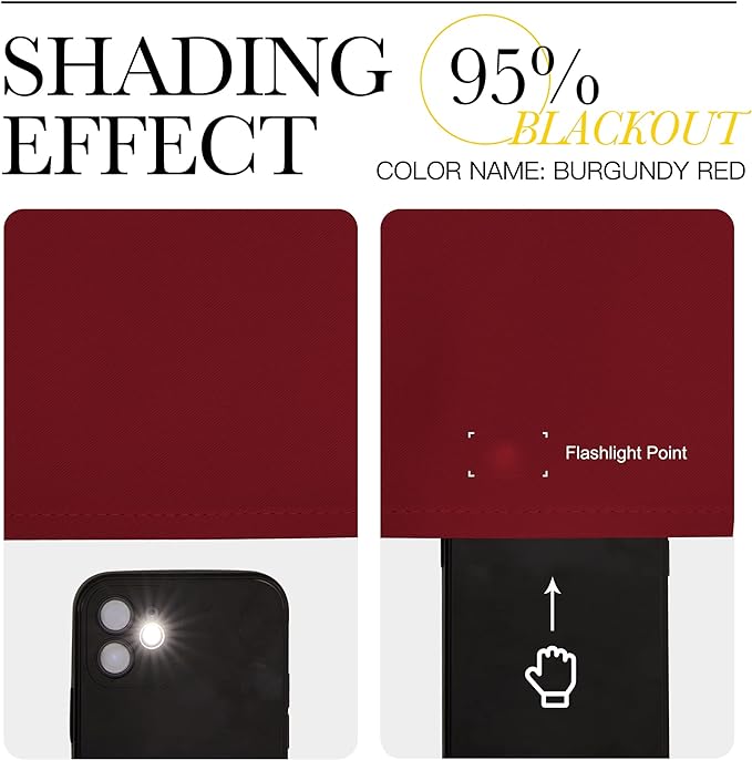 NICETOWN Christmas Burgundy Red Kitchen Blackout Curtain Panels, Thermal - Image 5